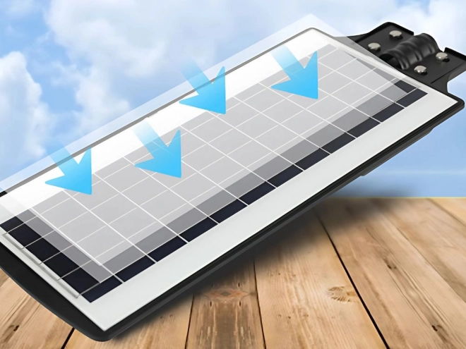 Lampa stradală solară LED cu telecomandă și senzori