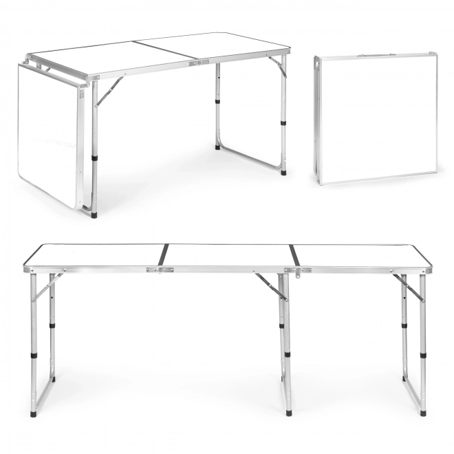 Masă turistică, masă pliabilă de camping, blat alb 180 x 60 cm