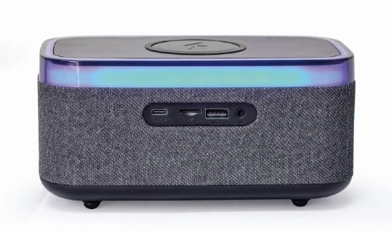 Radio deșteptător digital cu încărcător wireless și lampă RGB