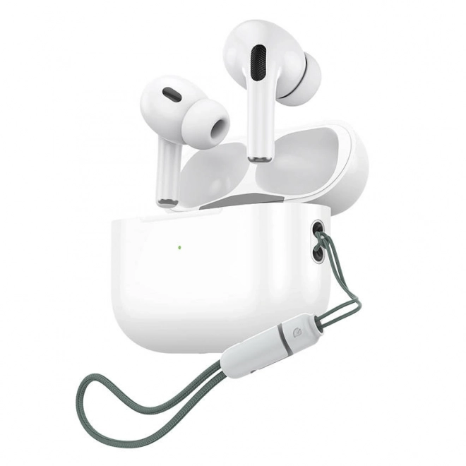 Căști wireless TWS cu încărcare inductivă de culoare albă