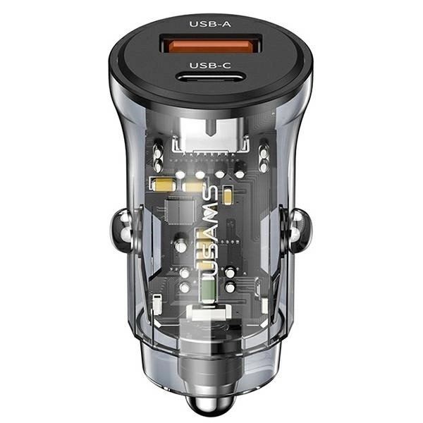 Încărcător auto 30W 1xUSB + 1xUSB-C Fast Charge