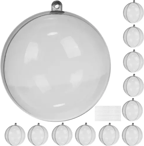 Globuri de Crăciun transparente, demontabile, 8 cm – set 12 buc RUHHY