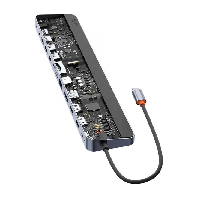 Hub 12 în 1 Baseus EliteJoy Gen2 USB-C HDMI, USB 3.0, PD, DisplayPort, SD/TF, RJ45, 3.5mm