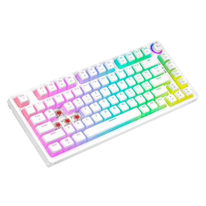 Tastatură mecanică wireless Phenix White cu Gateron Red Pro Pudding