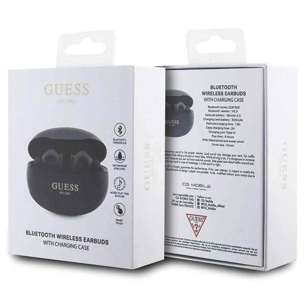 Căști Bluetooth TWS negre de la Guess