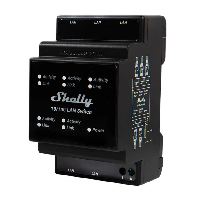 Comutator Ethernet cu 5 porturi RJ45 Shelly