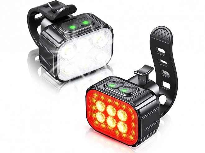 Set lumini LED pentru bicicletă față și spate, reîncărcabile USB