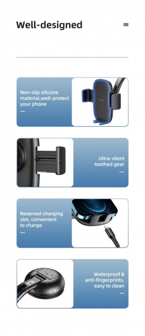 Suport auto cockpit sau parbriz negru
