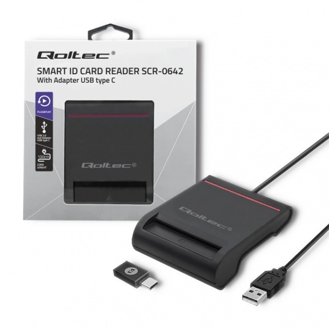 Cititor carduri ID cu cip Qoltec