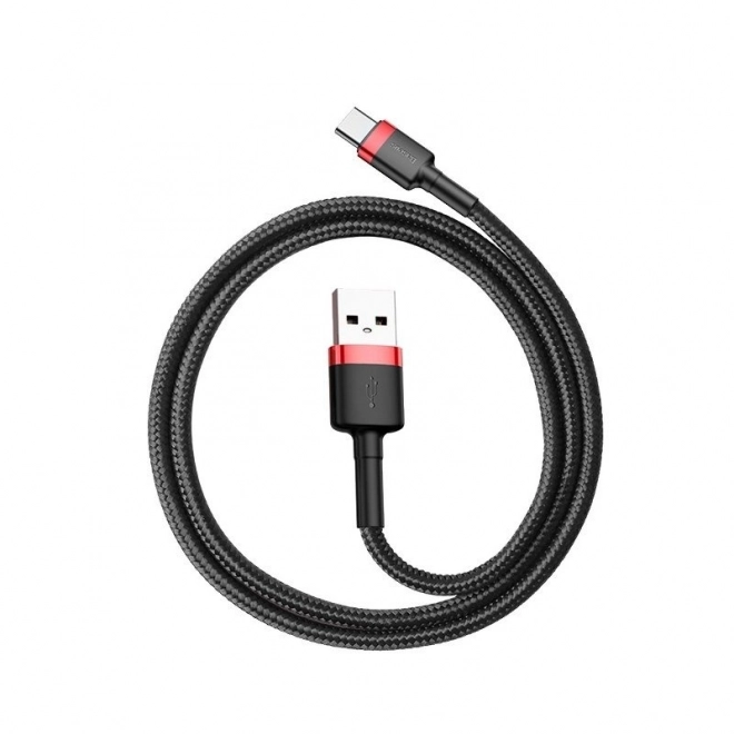 Cablu USB-C 3A Baseus Cafule 1m roșu-negru