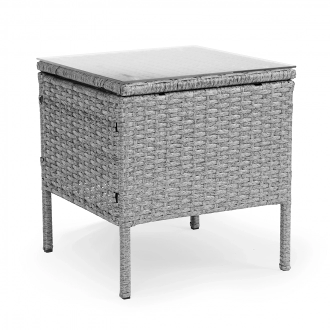 Set mobilier de grădină cu aspect de ratan – masă și scaune gri MultiGarden