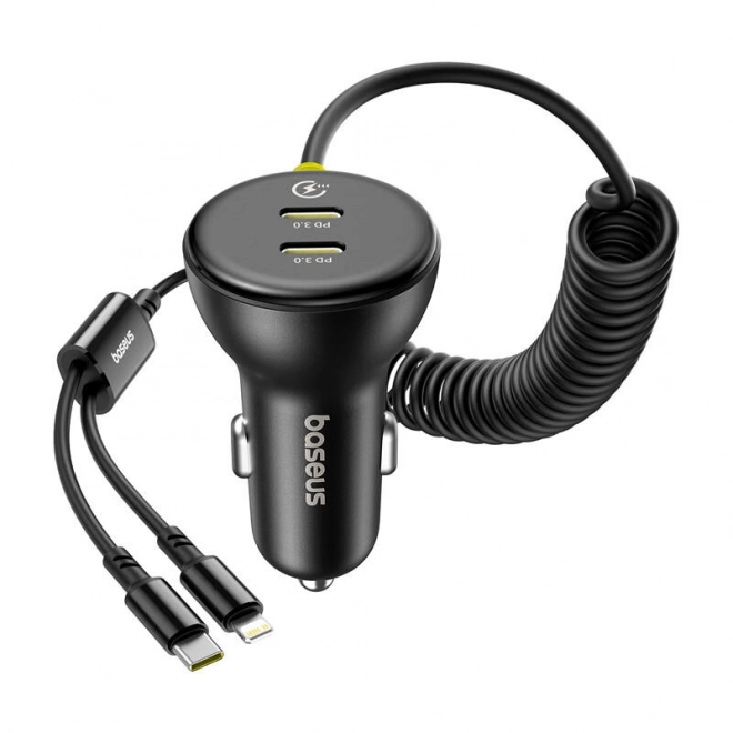 Încărcător auto Baseus cu USB-C și cablu Lightning 60W