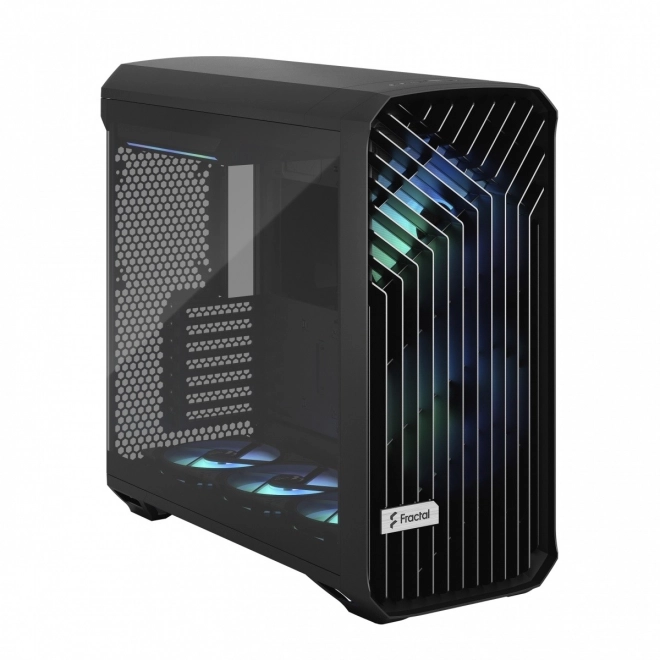 Carcasă neagră Torrent RGB TG Light Tint cu 5 ventilatoare ATX