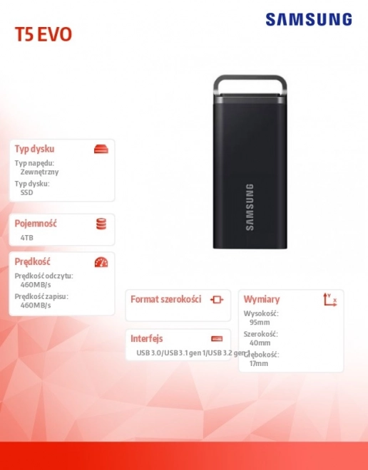 Dysk Extern SSD Samsung Portable T5 EVO 4TB