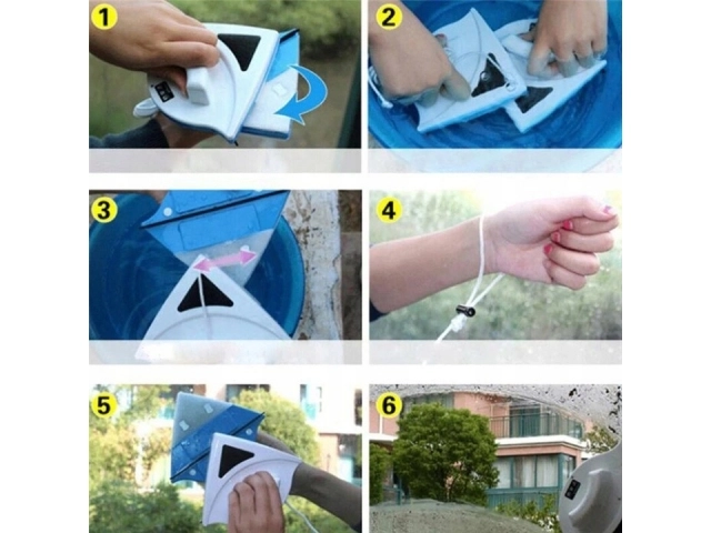 Racletă magnetică pentru spălarea geamurilor – Roșu