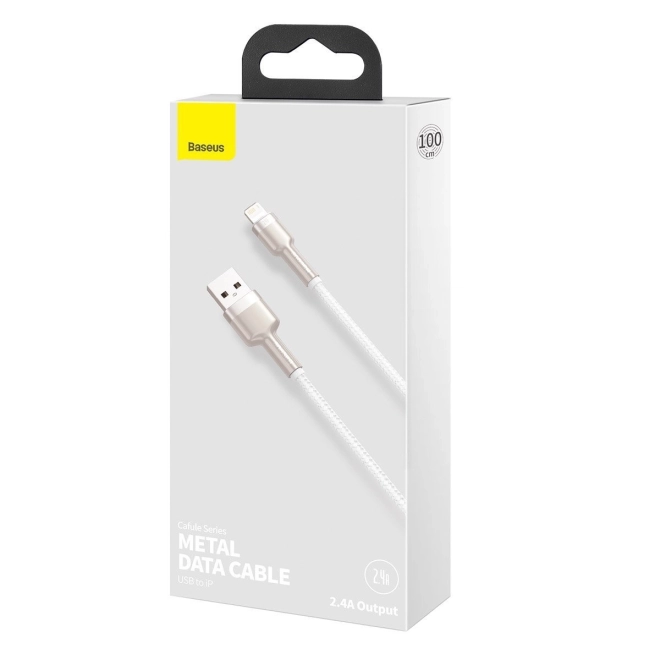 Cablu USB Lightning Baseus Cafule Alb