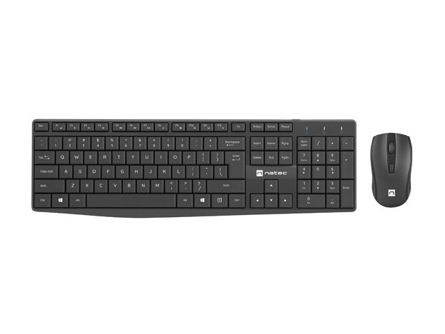 Set 2 în 1 Natec Squid tastatură și mouse wireless optică neagră