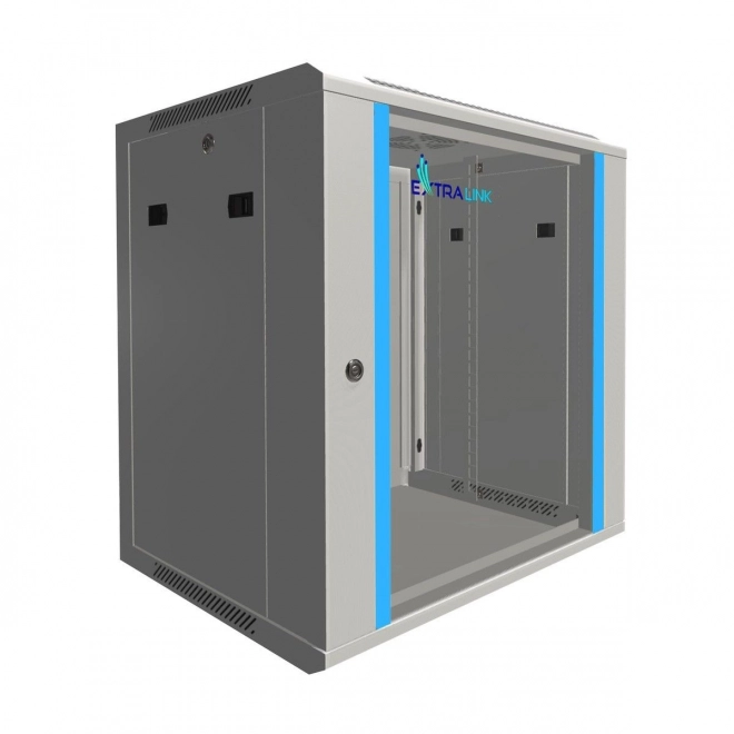 Dulap suspendat rack 12U cu uși din sticlă
