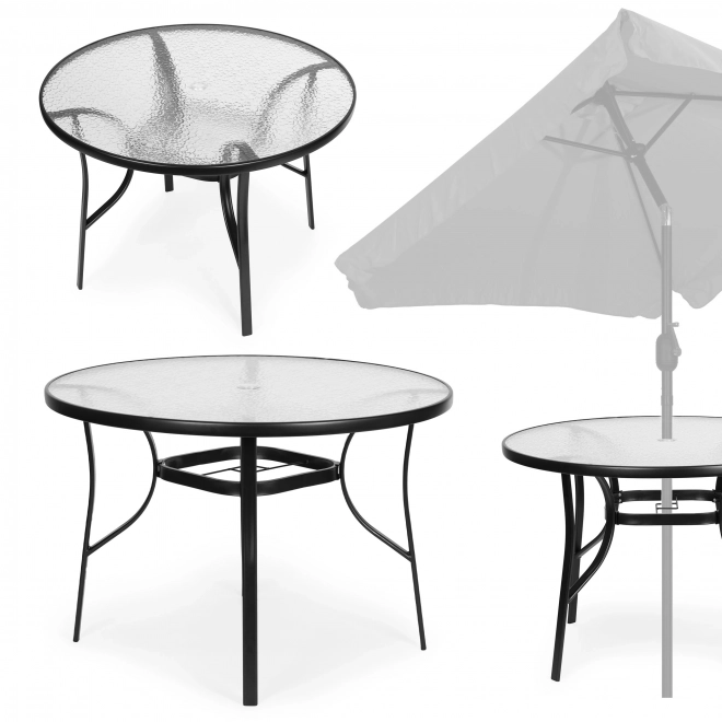 Masă de grădină rotundă 80 cm cu deschidere pentru umbrele