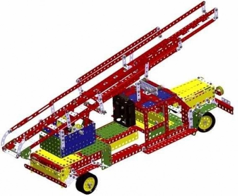 Construiți mașina de pompieri și macarale