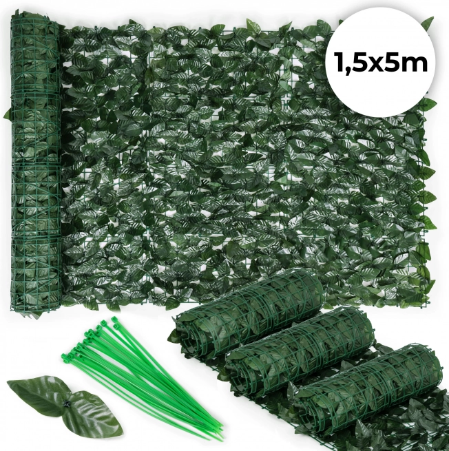 Gard viu artificial 500x50 cm pentru balcon, culoare verde