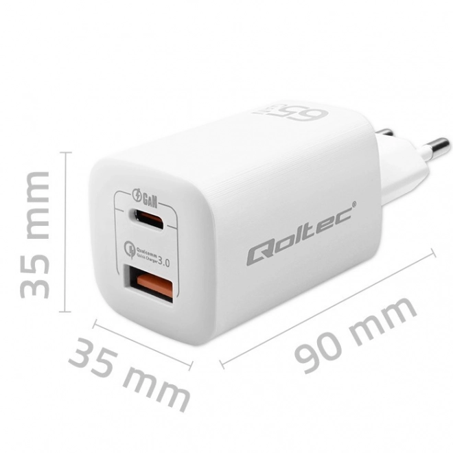 Încărcător de rețea 65W GaN ULTRA USB-C PD și USB QC 3.0