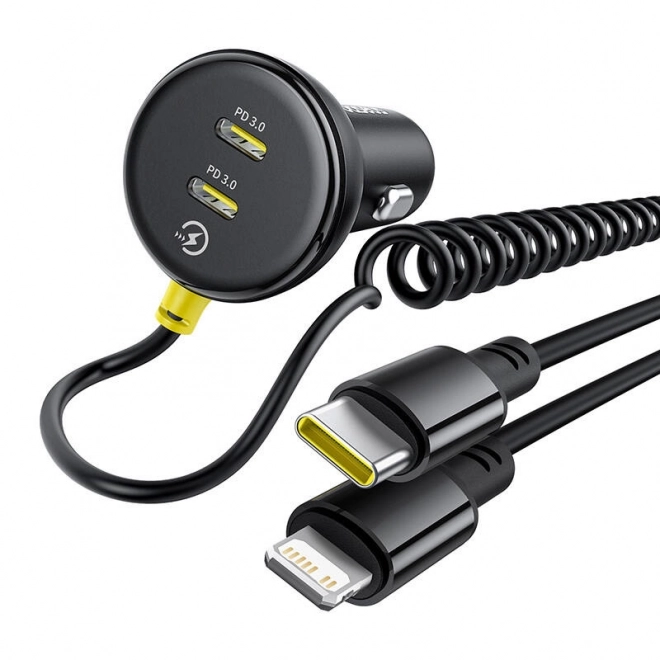 Încărcător auto Baseus cu USB-C și cablu Lightning 60W