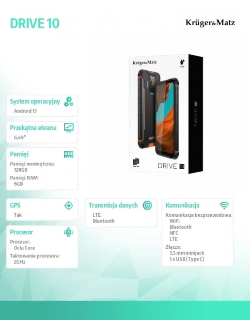 Smartphone rezistent Kruger&Matz Drive 10