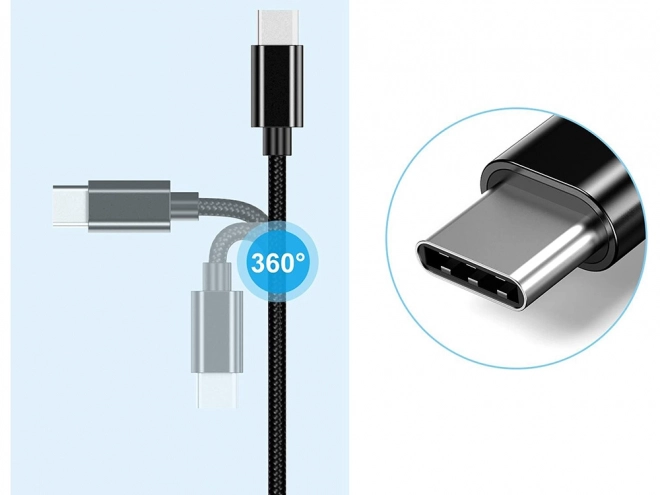 Adaptor USB-C la USB-A 3.0 OTG cu cablu împletit