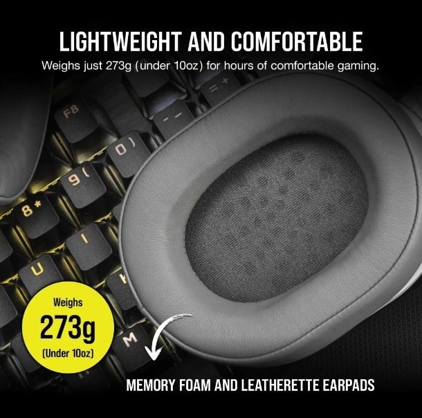 Căști gaming Corsair HS55 Surround albe