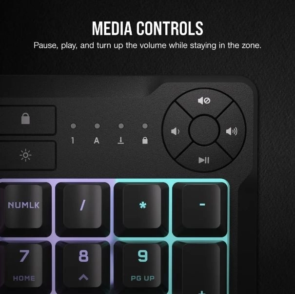 Tastatură mecanică Corsair K55 Core RGB neagră