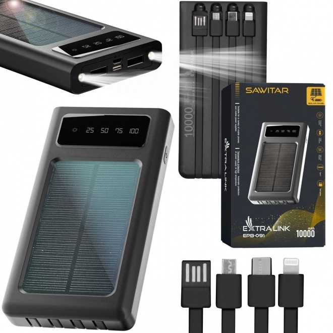 Powerbank solar 10000 mAh Extralink