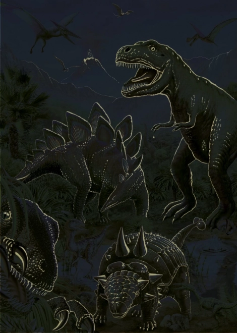 Puzzle luminos lumea dinozaurilor 100 piesă XL