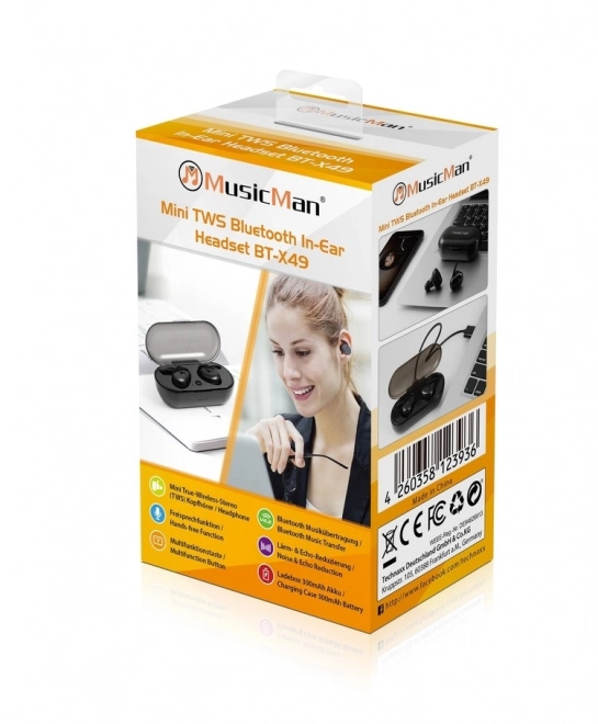 Căști wireless in-ear cu microfon TWS