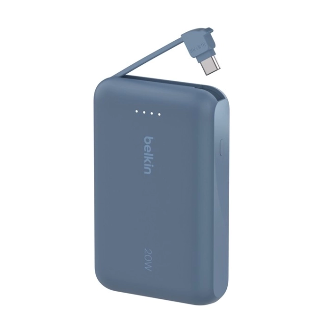 Powerbank BoostCharge 10000mAh 20W cu cablu încorporat albastru