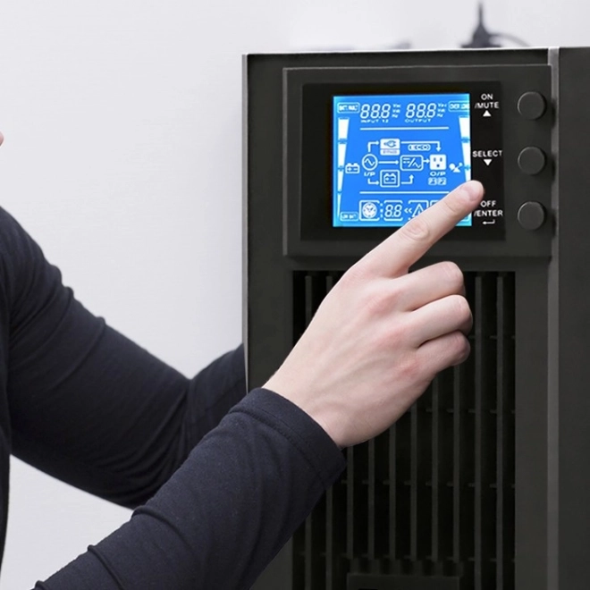 Zasilator UPS pur ondă sinusoida curată 1KVA 800W cu ecran LCD și USB