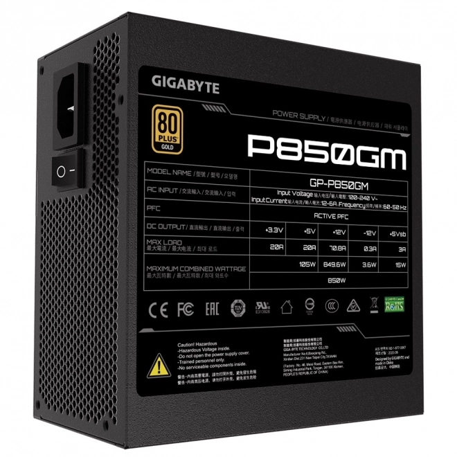 Zasilator 850W 80 PLUS Gold modular