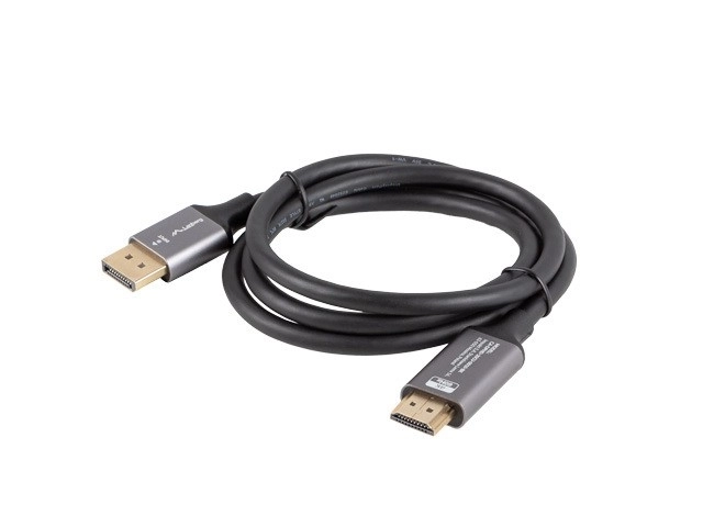 Cablu DisplayPort la HDMI 4K 1M negru-argintiu