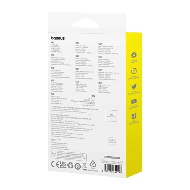 Cablu de încărcare rapidă USB-C la USB-C 1m Baseus Superior