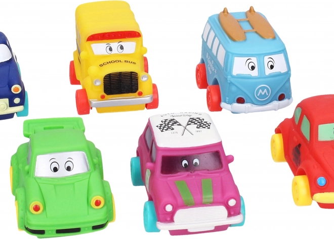 Mașinuță din plastic moale 9 cm cu roți libere