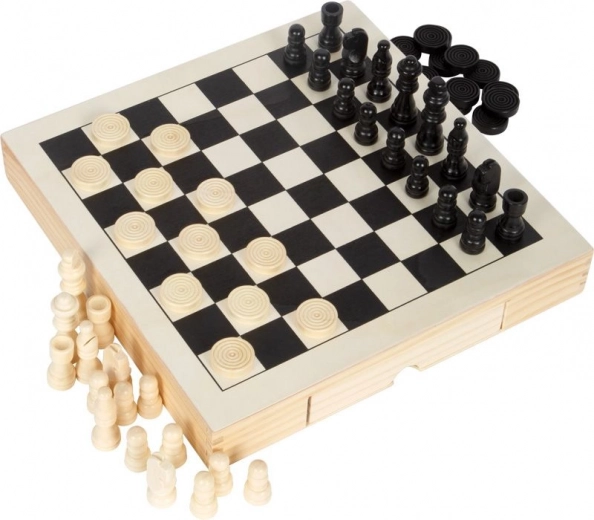 Set compact de șah din lemn 3‑în‑1 small foot