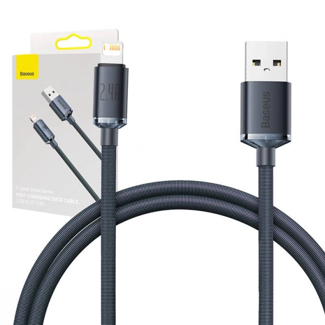 Cablul usb la lightning Baseus Crystal Shine negru