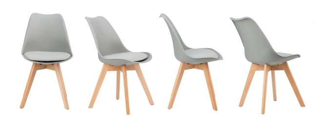 Scaune, set de scaune pentru living și sufragerie cu pernă, gri deschis ModernHome