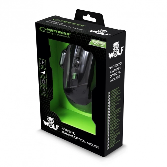 Mouse de jocuri cu fir Esperanza verde
