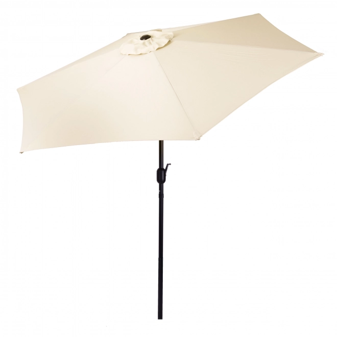 Umbrelă de grădină mare înclinată, cu manivelă, 6 spițe, bej, 270 cm
