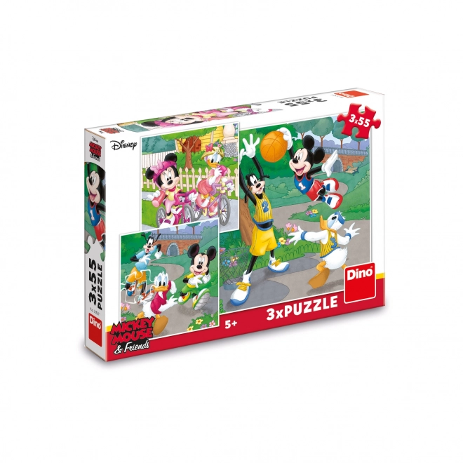 Puzzle Mickey Mouse și prietenii 3x55 piese