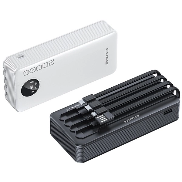 Powerbank portabil 20000mAh cu cabluri complete