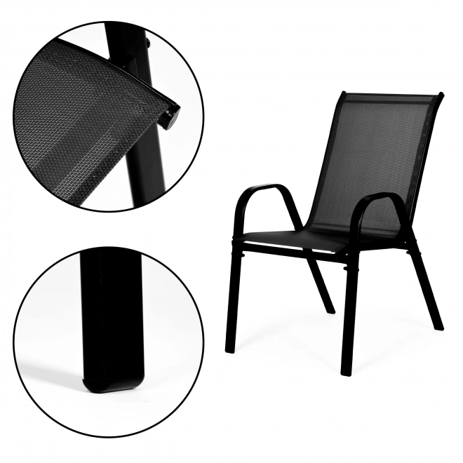 Set de scaune de grădină pentru terasă sau balcon, negre