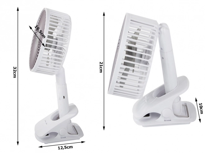 Ventilator de masă pliabil wireless cu clemă