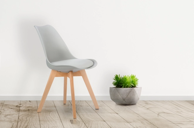 Scaune, set de scaune pentru living și sufragerie cu pernă, gri deschis ModernHome